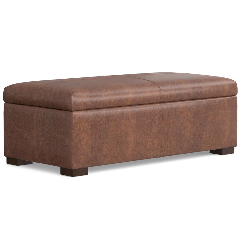 Storage Ottomans Gabbie Rectangular Storage Ottoman in Vegan Leather