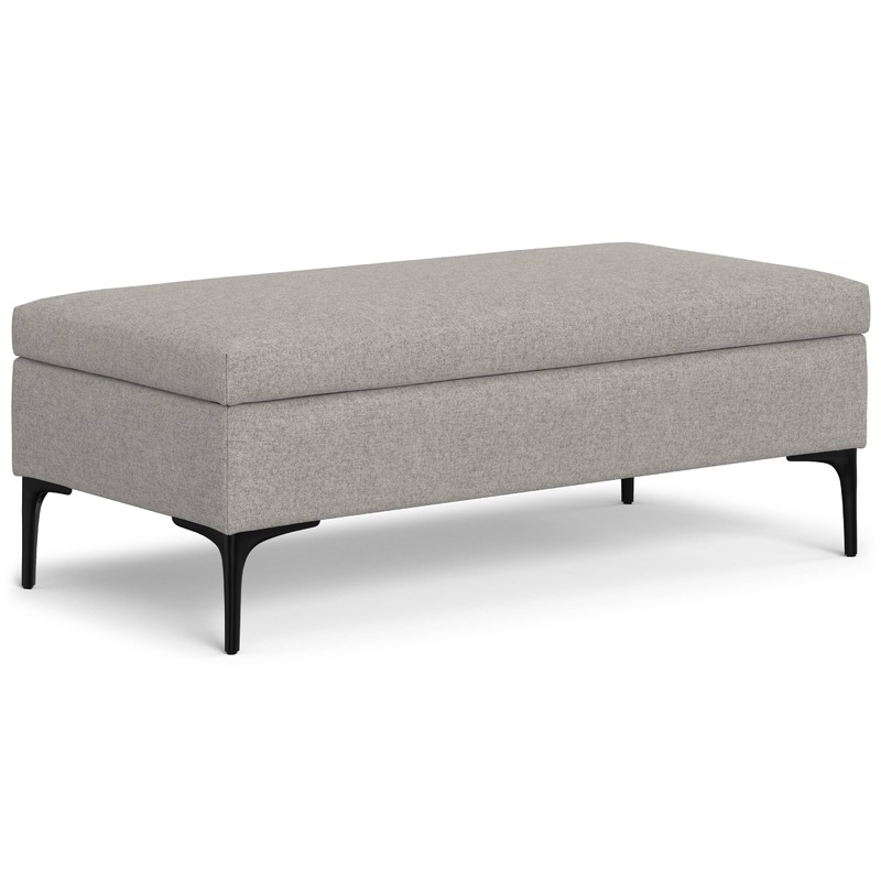 Storage Ottomans Rebecca Large Coffee TableStorage Ottoman with Lift up Lid in Linen