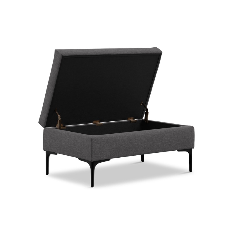 Storage Ottomans Rebecca Rectangular Coffee TableStorage Ottoman with Lift Up Lid in Linen Style Fabric