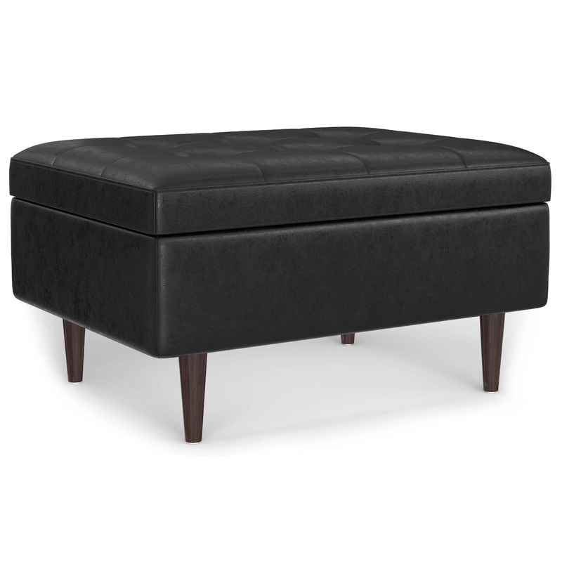 Storage Ottomans Shay Mid Century Small Coffee Table Storage Ottoman