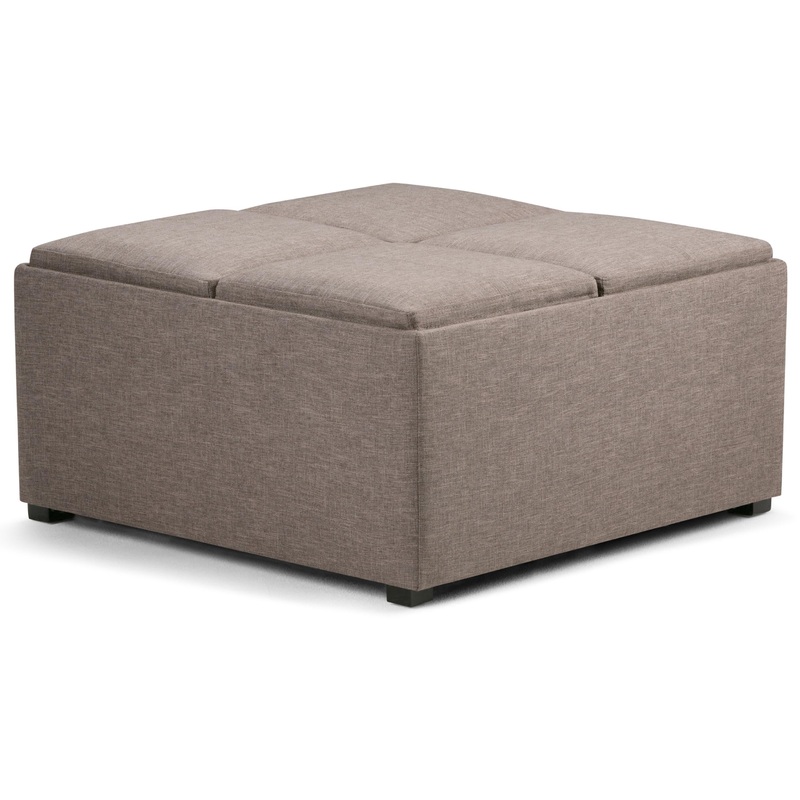 Table Ottomans Avalon Table Ottoman in Linen
