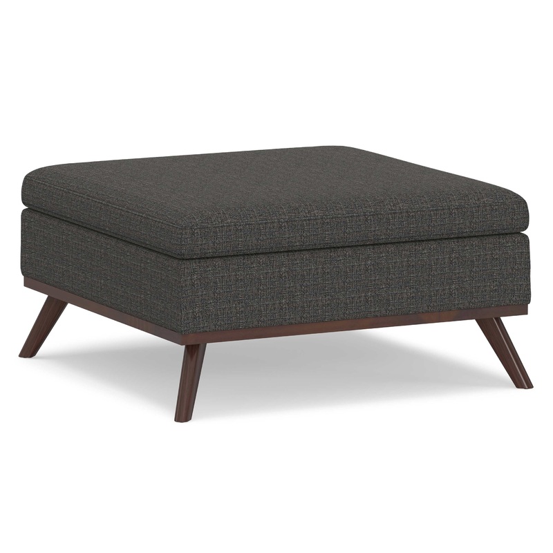 Table Ottomans Owen Medium Square Table Ottoman in Tweed