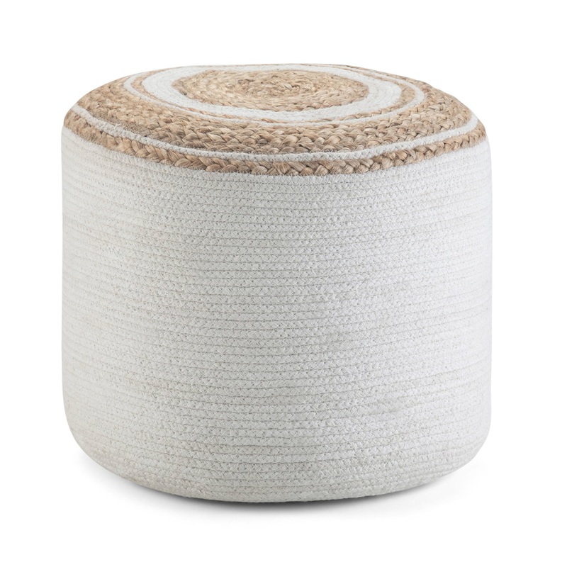 Poufs Serena Round Braided Pouf in Natural