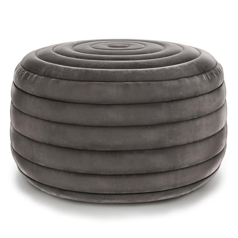 Poufs Vivienne Round Pouf in Grey