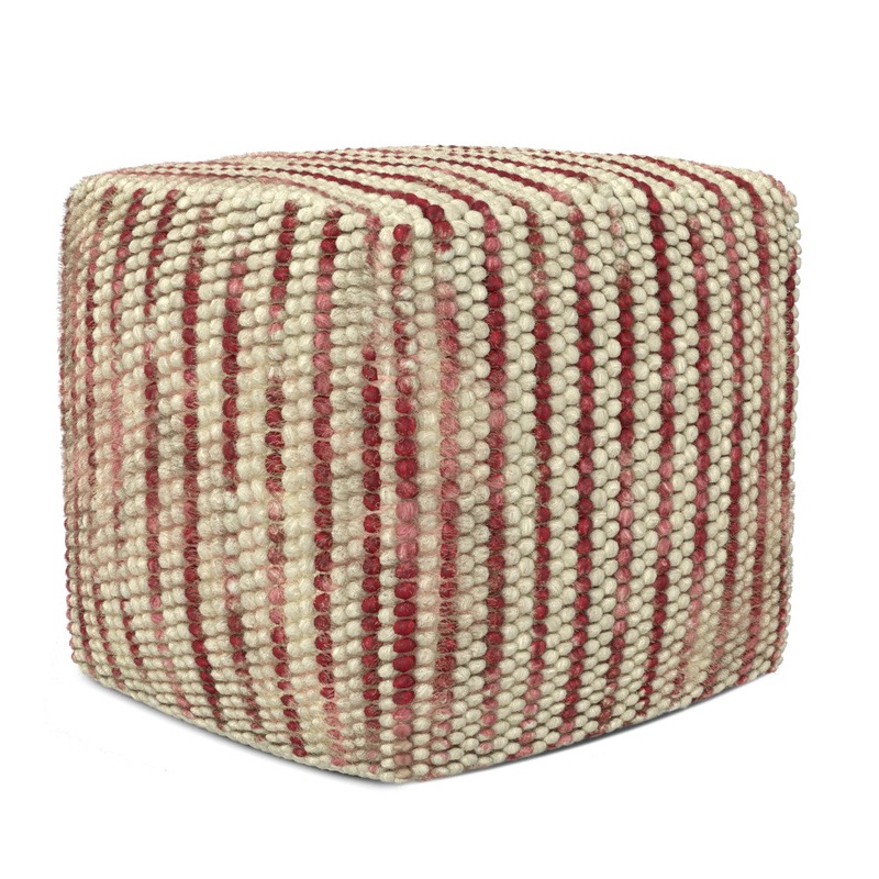 Poufs Zoey Cube Pouf in Maroon