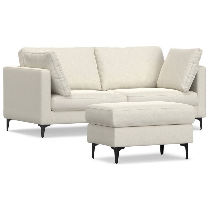 Sofa Sets Ava 76 inch Mid Century Sofa with Ottoman Set