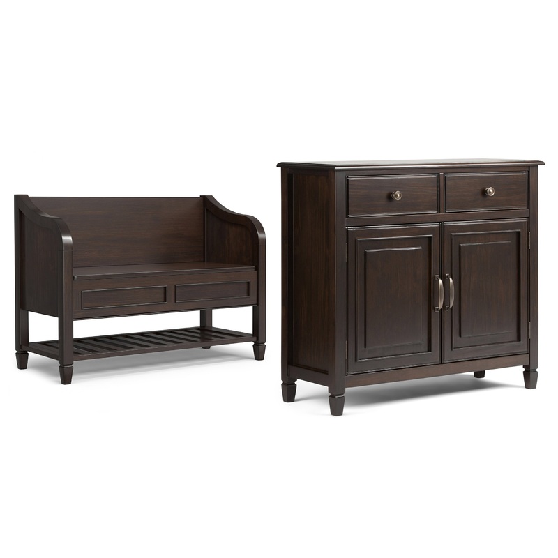 Storage Bench & Cabinet Bundles Connaught 42-inch Storage Bench with Shelf and 40-inch Cabinet