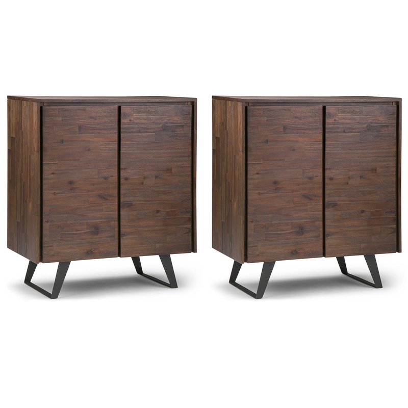 Storage Cabinet Bundles Lowry 39 inch Storage Cabinet (Set of 2) in Acacia