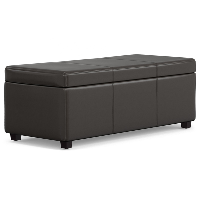 Storage Ottomans Avalon Lift Top Storage Ottoman in Vegan Leather