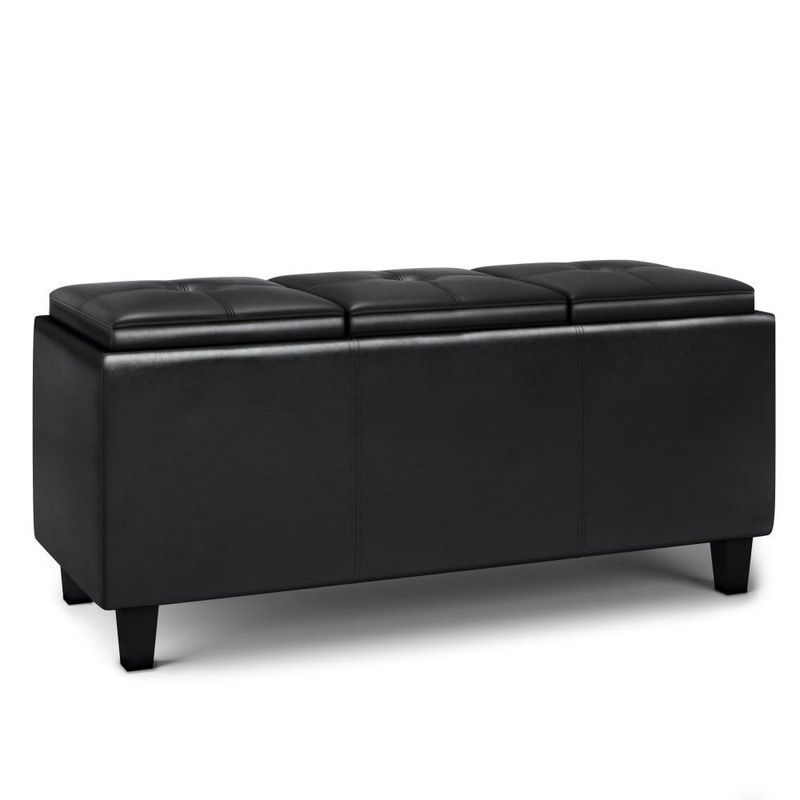 Storage Ottomans Avalon Ottoman with lift up lids in Vegan Leather