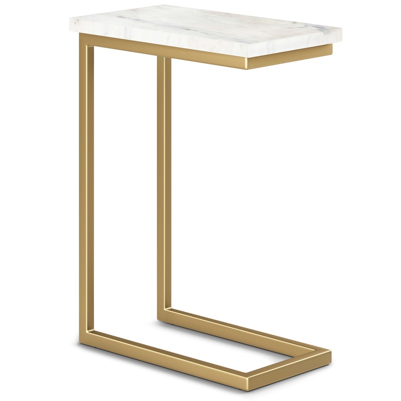 Metal Tables Skyler C Side Table with Genuine Marble Top