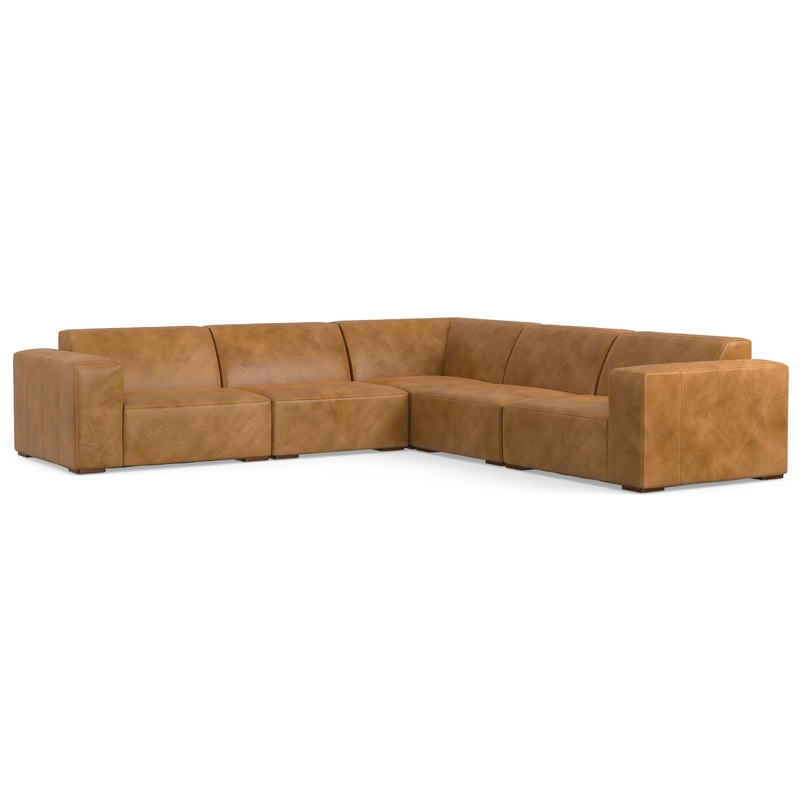 Modular Sofas Rex Corner Sectional in Genuine Leather