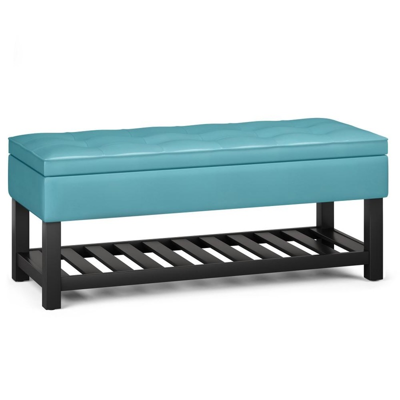 Ottoman Benches Cosmopolitan Ottoman Bench in Soft Blue
