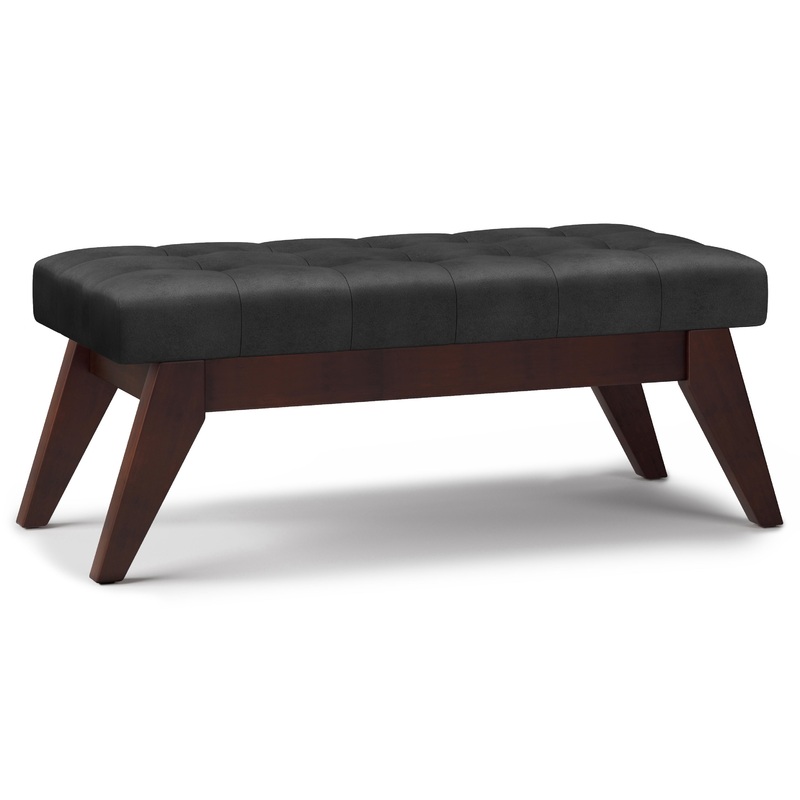 Ottoman Benches Draper Ottoman Bench in Distressed Vegan Leather