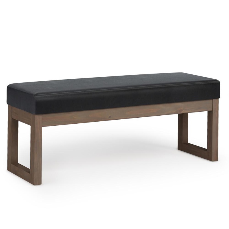 Ottoman Benches Milltown Large Ottoman Bench in Vegan Leather