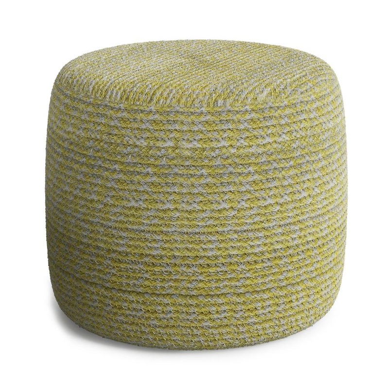 Poufs Bayley Pouf in Muted Yellow and Natural