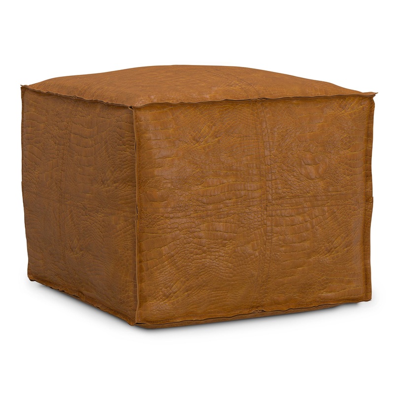 Poufs Brody Square Pouf in Genuine Leather
