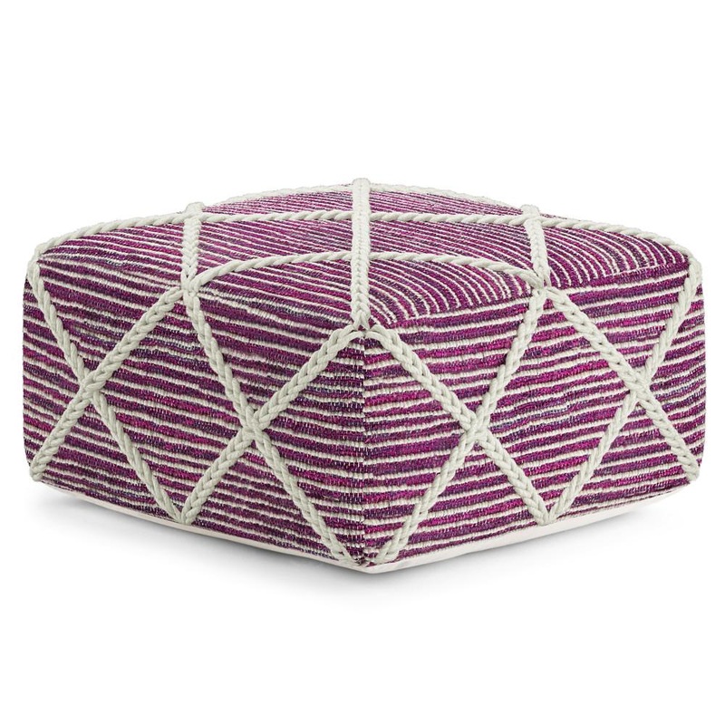 Poufs Cowan Pouf in Magenta and Natural