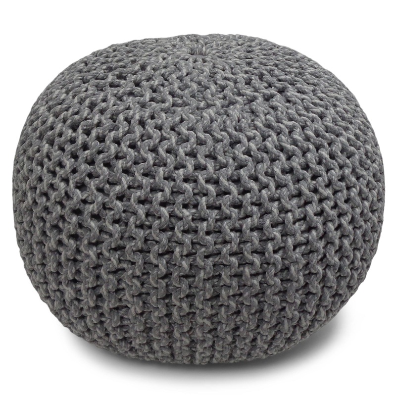 Poufs Nikki Hand Knit Round Pouf