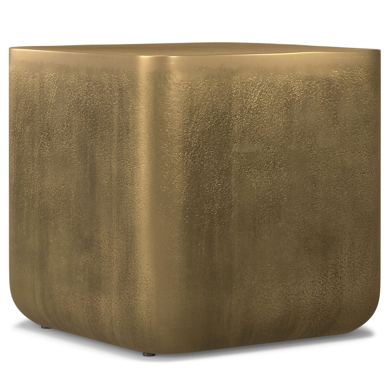 End Tables Bassett Cast Aluminum Side Table in Antique Brass