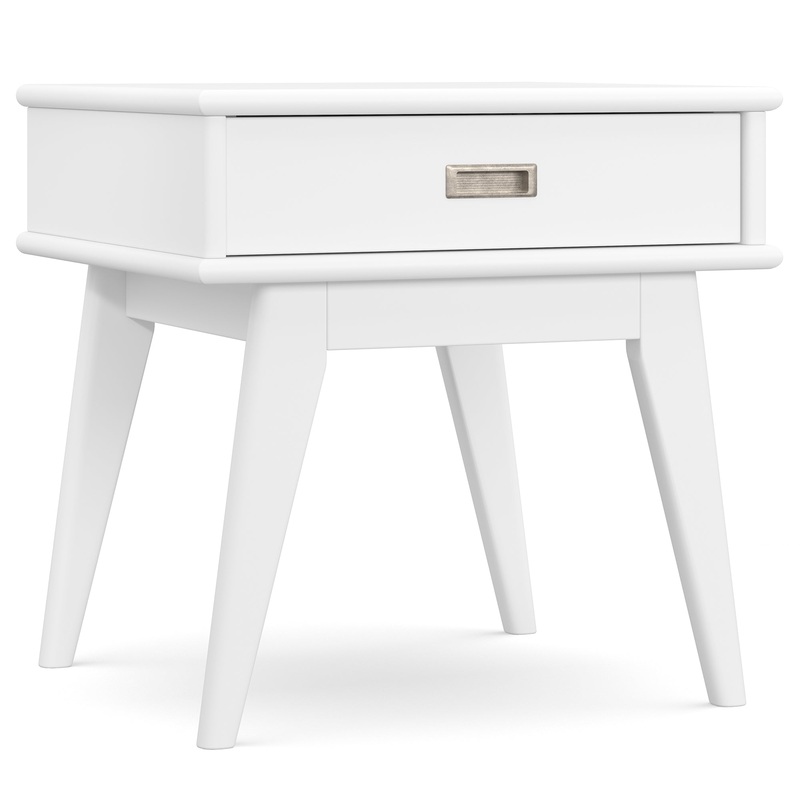 End Tables Draper Mid Century End Table in White