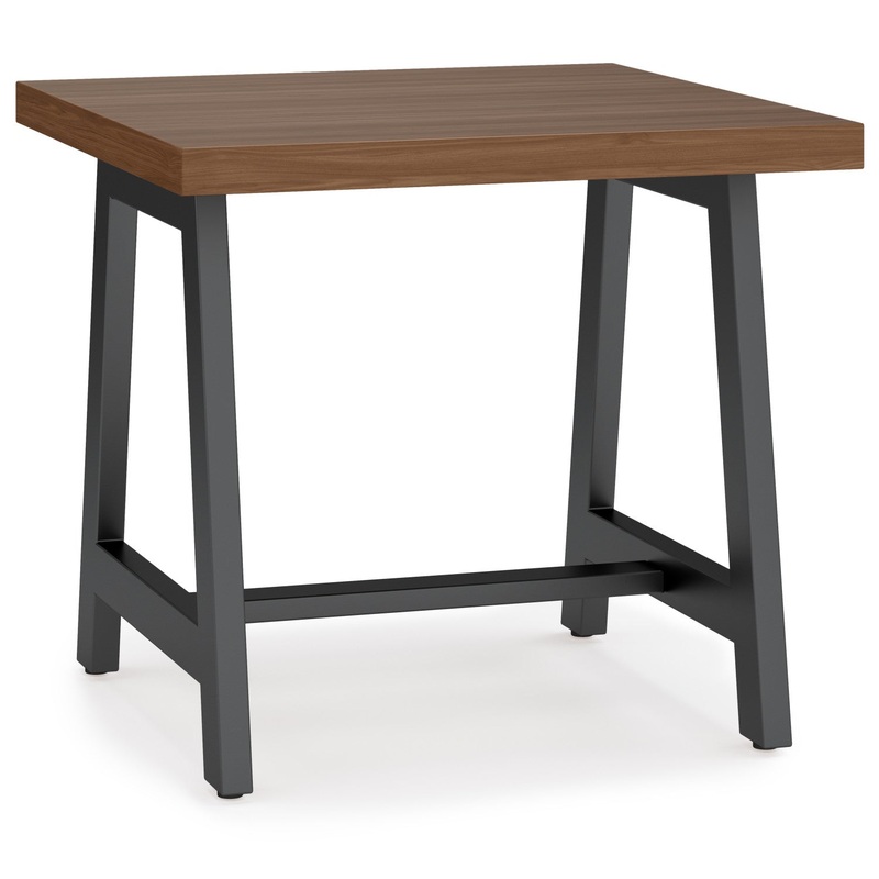 End Tables Sawhorse Solid Walnut Veneer and Metal End Table