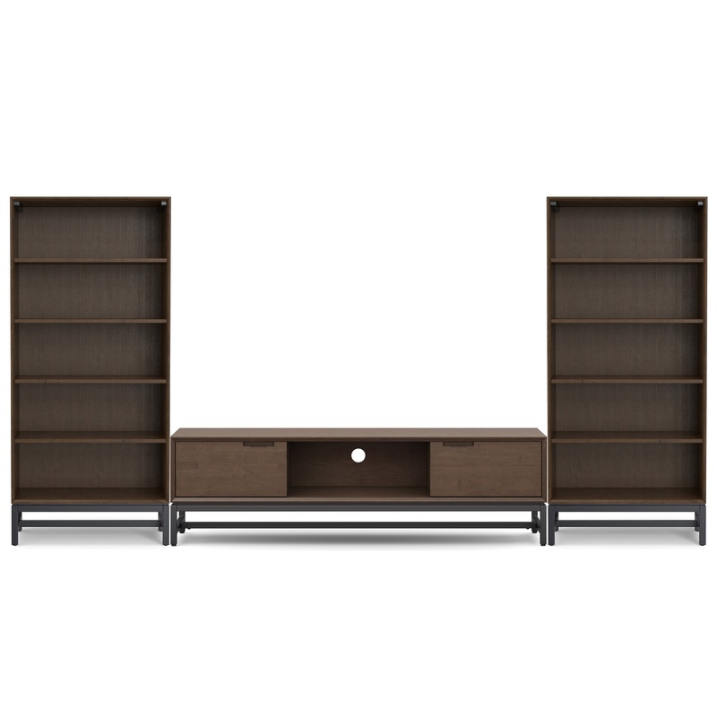 Entertainment Bundles Banting 72 inch Low TV Stand with 30 inch Bookcases (Set of 3)
