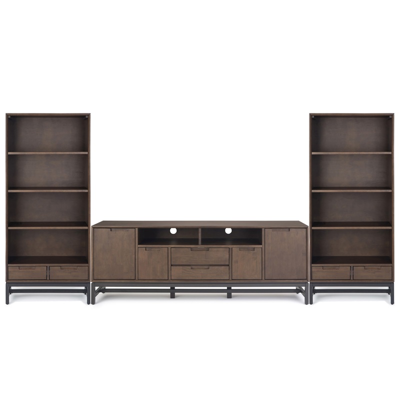 Entertainment Bundles Banting 72 inch TV Stand with 30 inch Bookcases (Set of 3)