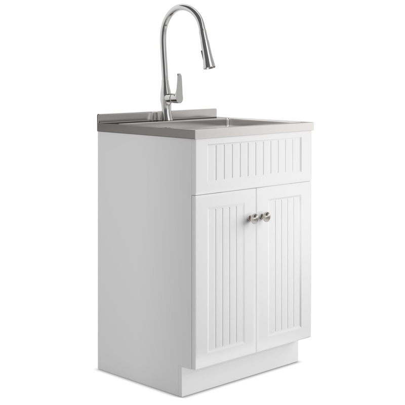 Laundry Beckham All-In-One 24 inch Laundry Utility Sink and Cabinet