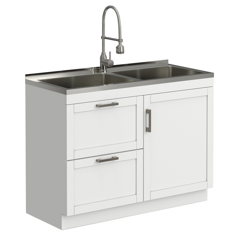 Laundry Hennessy All-In-One 46-inch Laundry Utility Sink and Cabinet