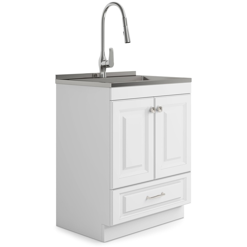Laundry Lawrence All-In-One 28 inch Laundry Utility Sink and Cabinet