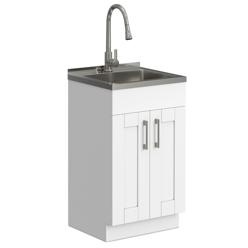 Laundry Modern Wide Shaker All-In-One 20-inch Laundry Utility Sink and Cabinet