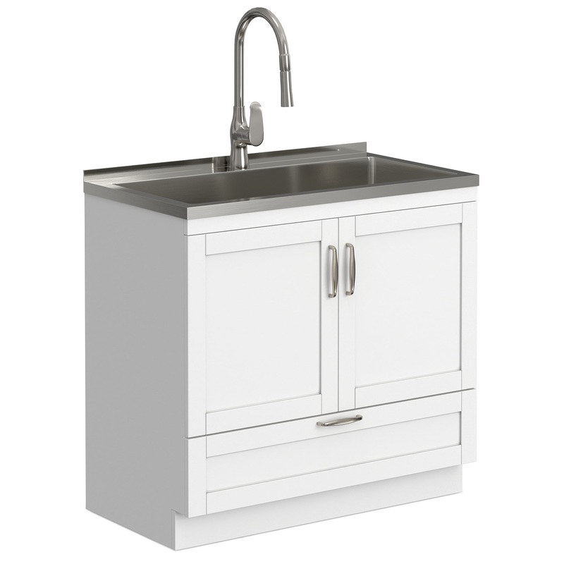 Laundry Reed All-In-One 36-inch Laundry Utility Sink and Cabinet