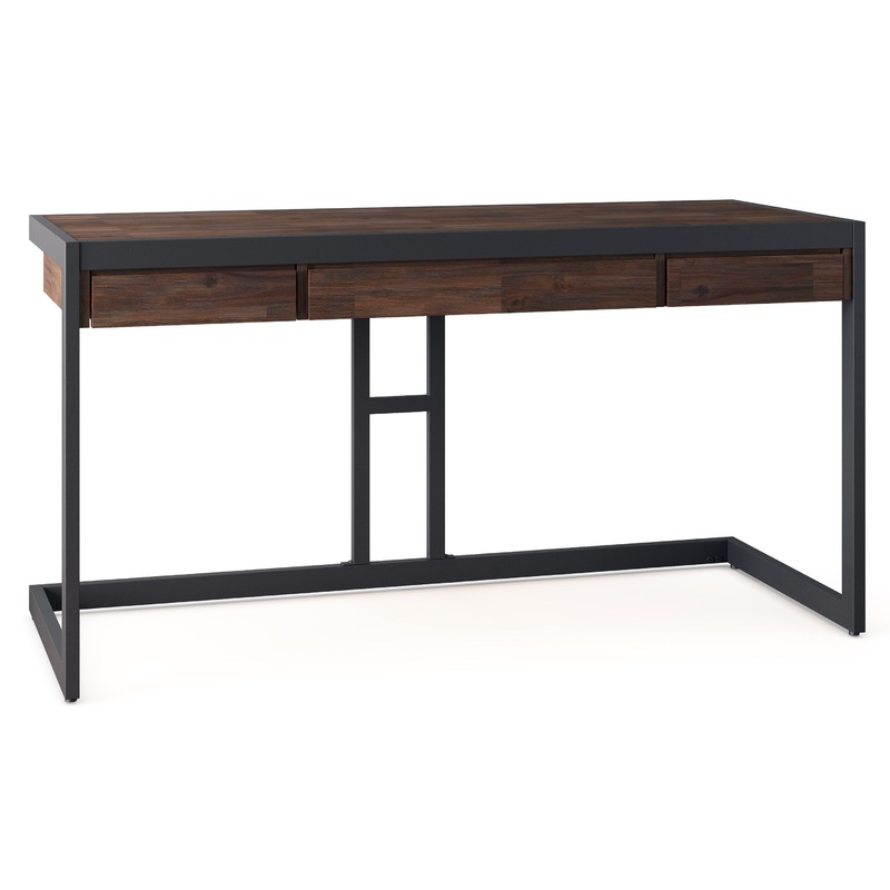 Desks Erina Desk in Distressed Charcoal Brown