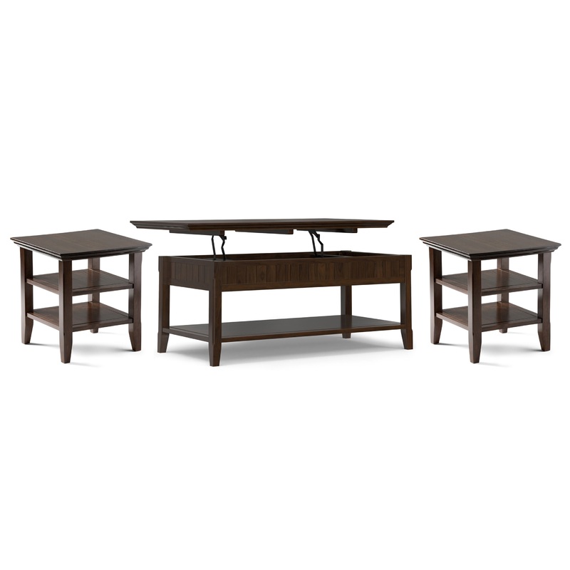 End Table Bundles Acadian 48 inch Coffee Table with 19 inch End Tables (Set of 3)