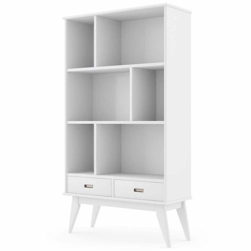 Bookcases Draper Wide Bookcase in White