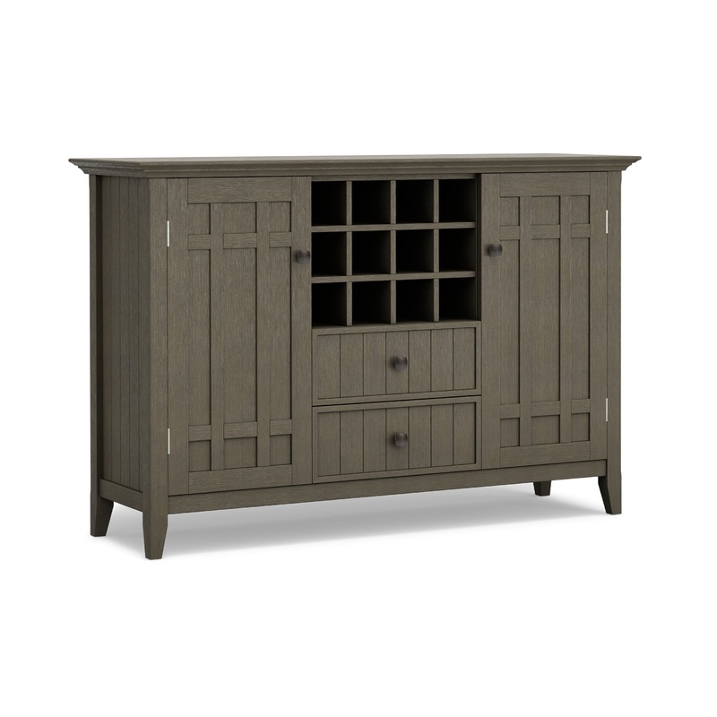 Buffets Bedford Sideboard Buffet and Wine Rack in Farmhouse Grey
