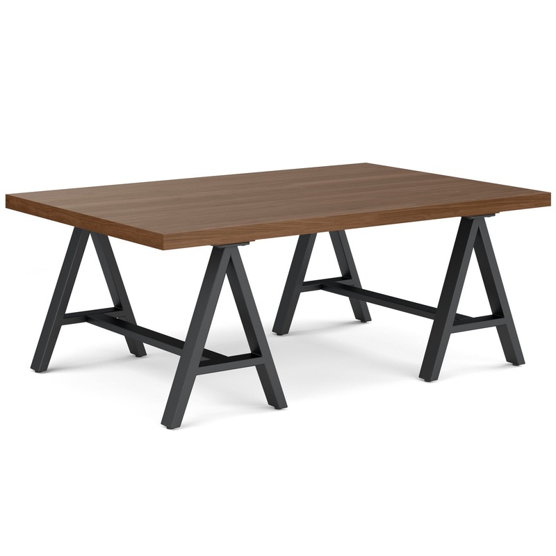 Coffee Tables Sawhorse Solid Walnut Veneer and Metal Coffee Table