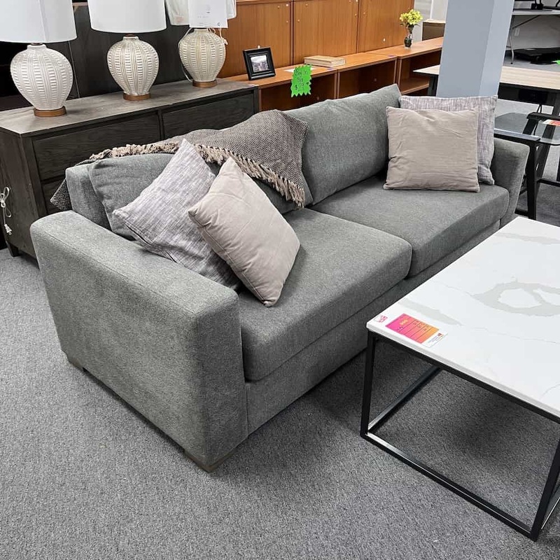 87″ Grey Contemporary Sofa Couch Office Furniture Liquidations