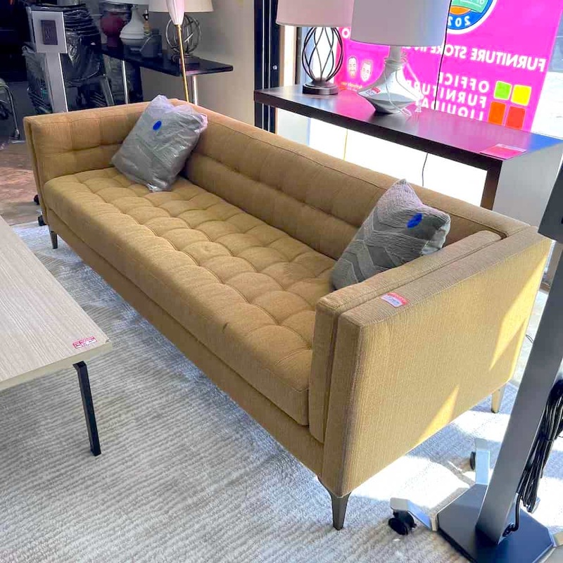 87″ Yellow Modern Chesterfield Tufted Sofa Couch Office Furniture Liquidations