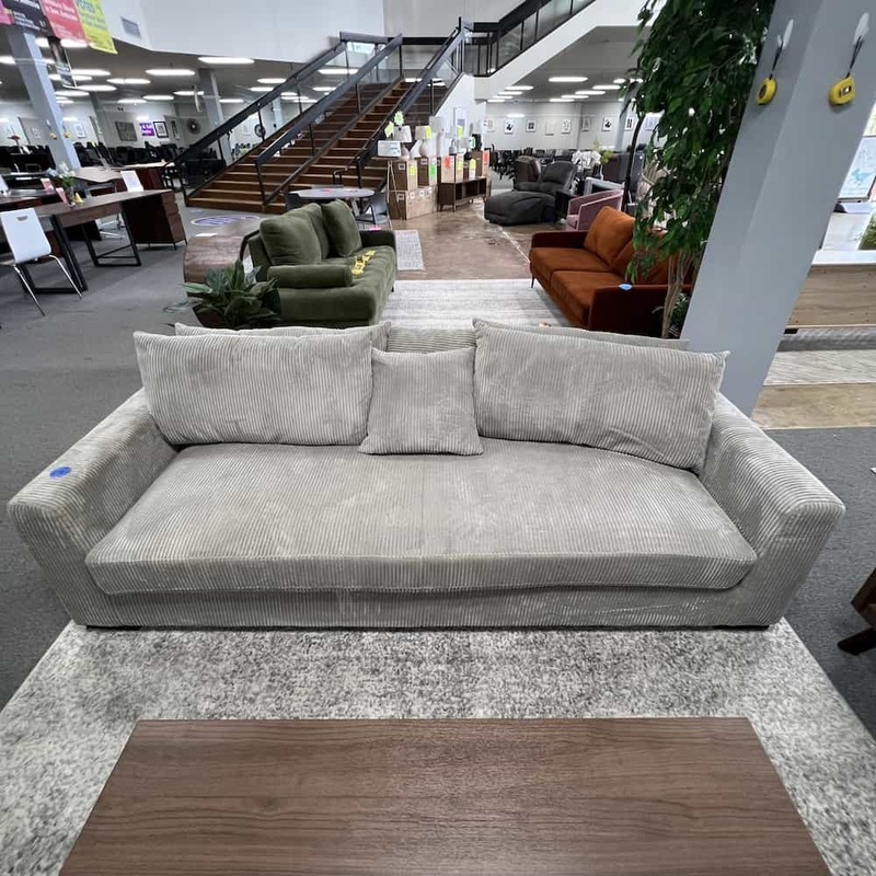 89″ x 41″ Grey Corduroy Sofa Couch Office Furniture Liquidations