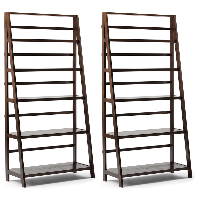 Bookcase Bundles Acadian 36 inch 5 Shelf Ladder Bookcase (Set of 2)