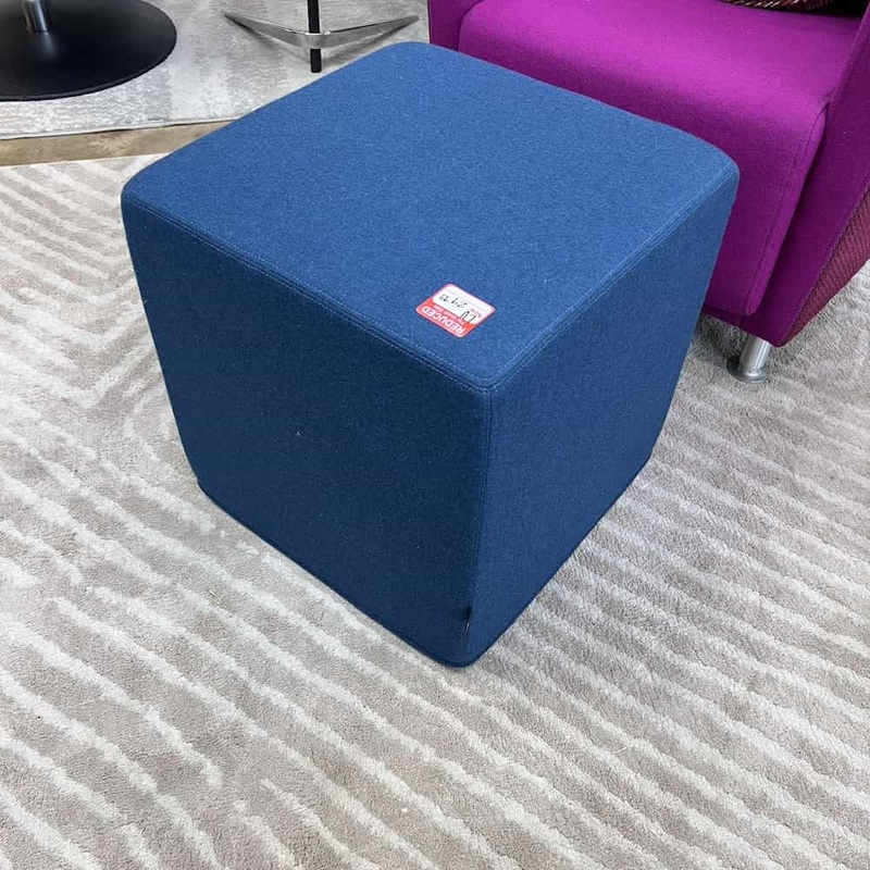 18″ x 18″ Buzzi Space Blue Square Modular Furniture Ottoman Office Furniture Liquidations
