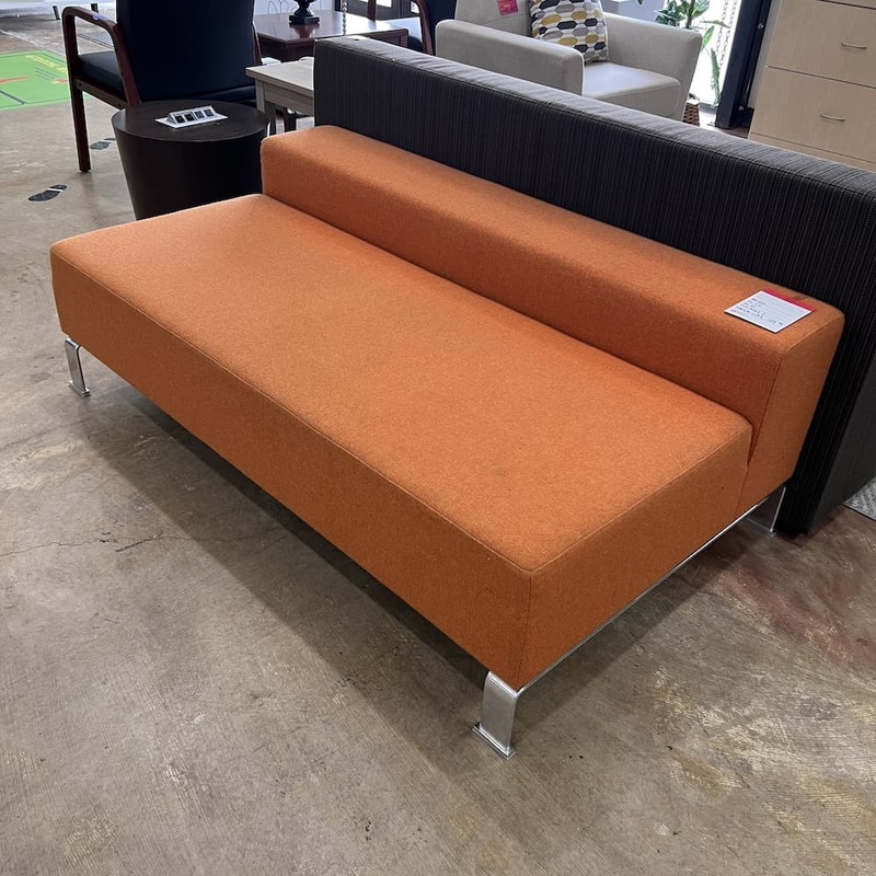5 Ft NienKamper Orange Upholstered Sofa Couch Office Furniture Liquidations