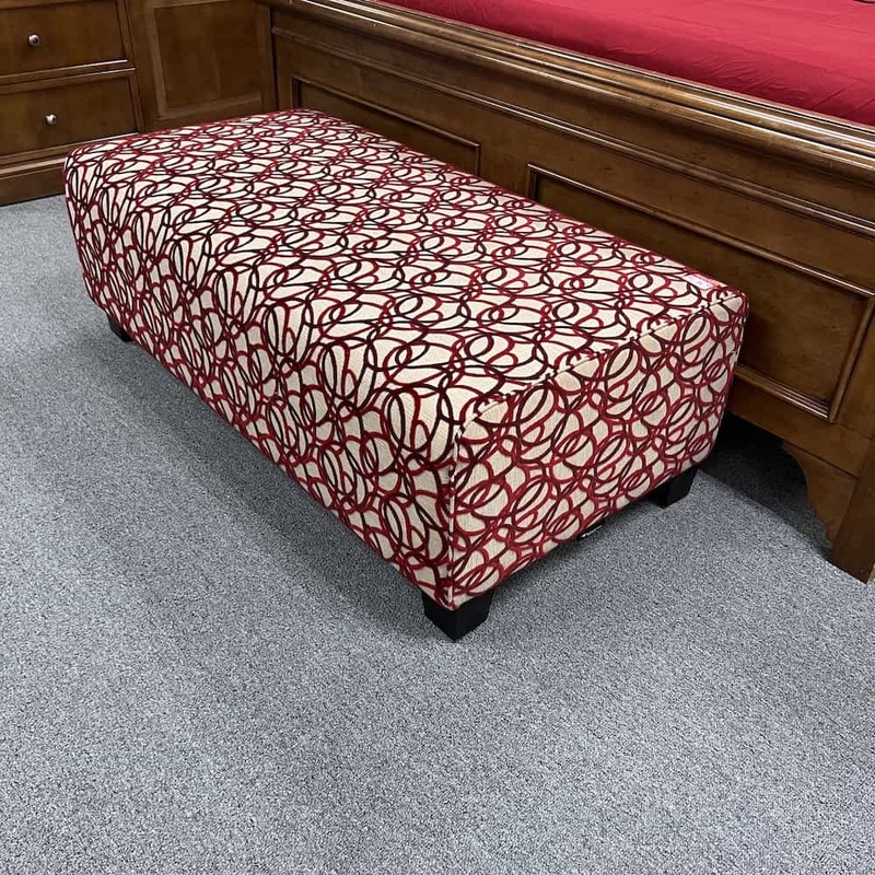 52″ x 26″ Steelcase Coalesse Red and White Swirl Contemporary Bench Office Furniture Liquidations