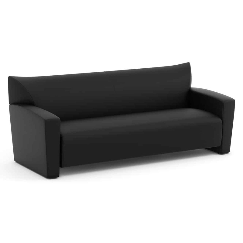 72″ Tribeca Modern Vinyl Sofa Couch – Black Office Furniture Liquidations