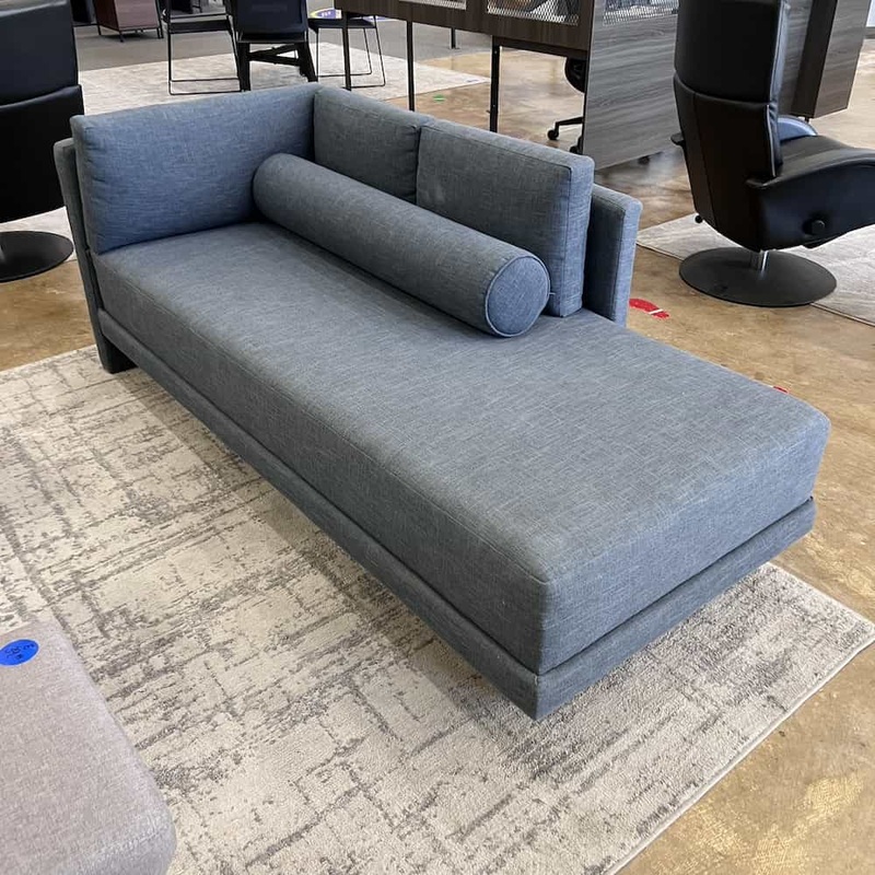 78″ JLF Collections Blue Modern Chaise Sofa Couch – Left Side Office Furniture Liquidations