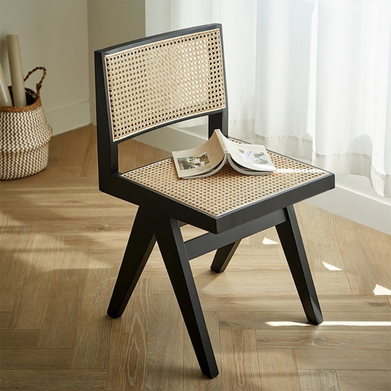 Archic Series Modern Ash Wood Dining Chairs Black