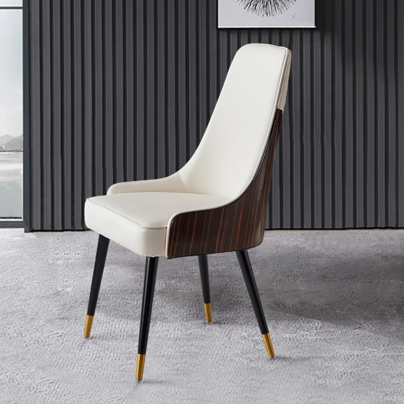 Modern Dining Chairs with Faux Leather Upholstery White