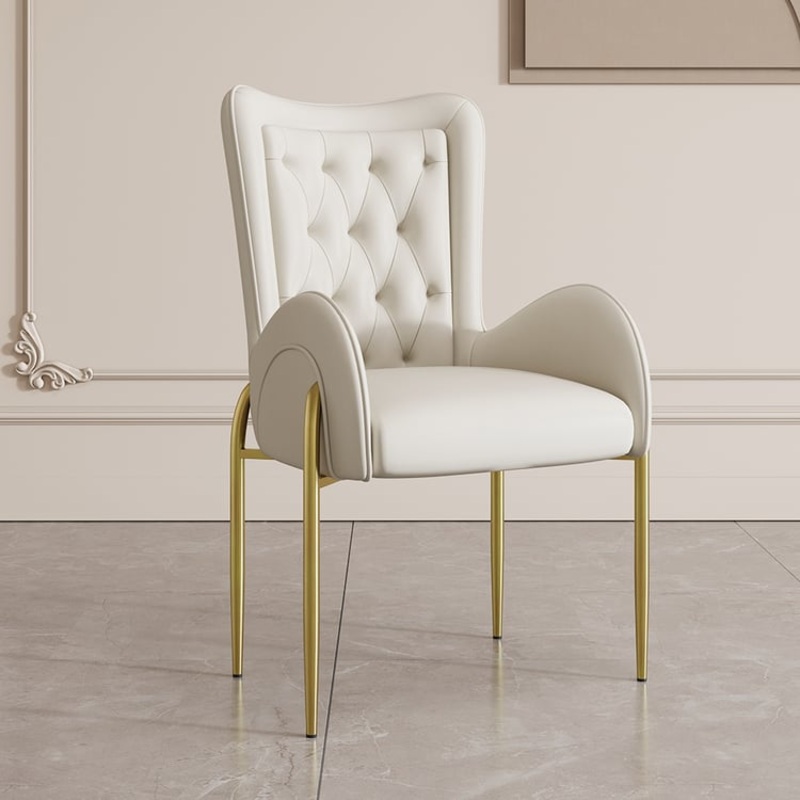 Oakic Series Modern Dining Chairs with PU Leather Upholstery White